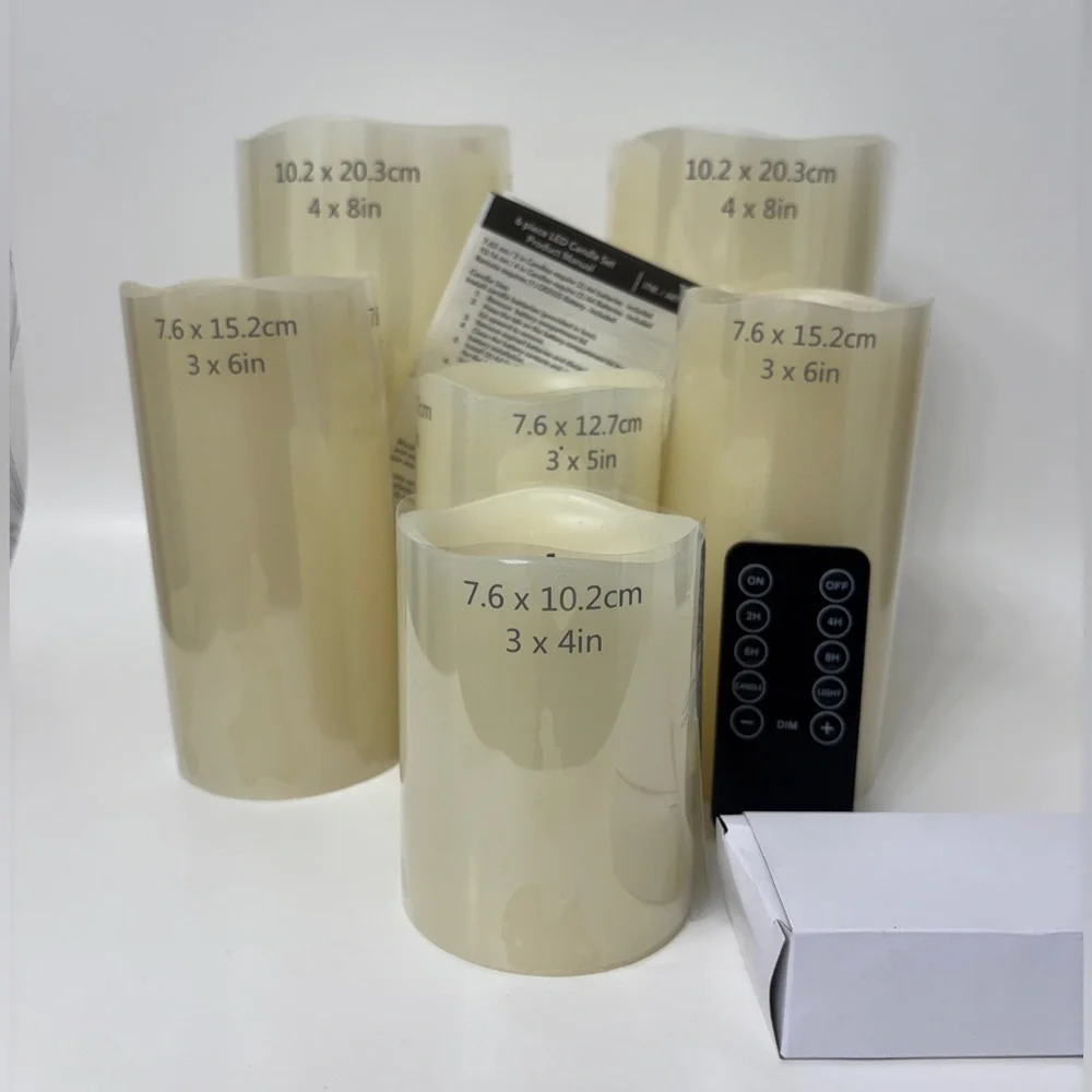 6x Flameless Real Wax Candles Battery Operated with Remote Control - Glow Wick - Picture 9 of 9